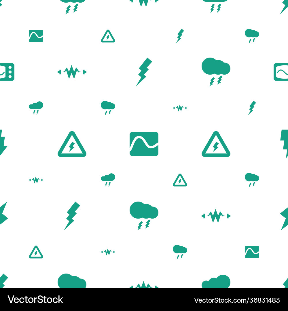 Lightning icons pattern seamless white background Vector Image