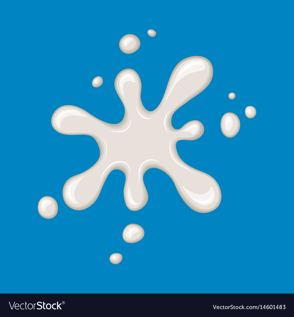 Milk splash isolated on blue Royalty Free Vector Image