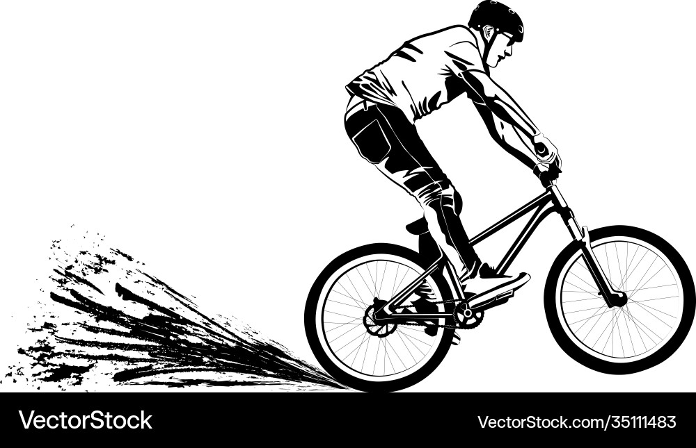 Mountain biker Royalty Free Vector Image - VectorStock