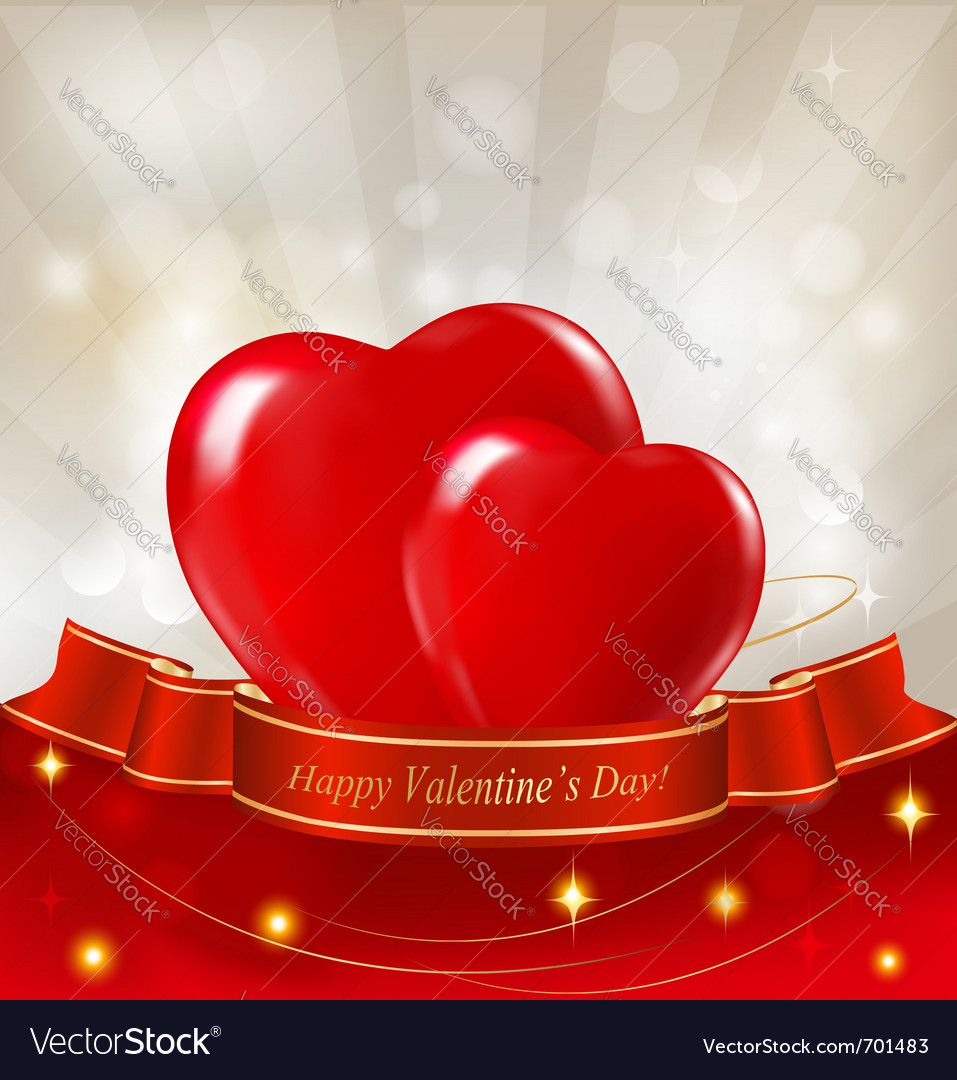 Red hearts valentine background Royalty Free Vector Image