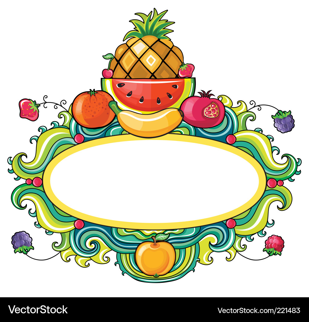 Tropical fruit framework Royalty Free Vector Image