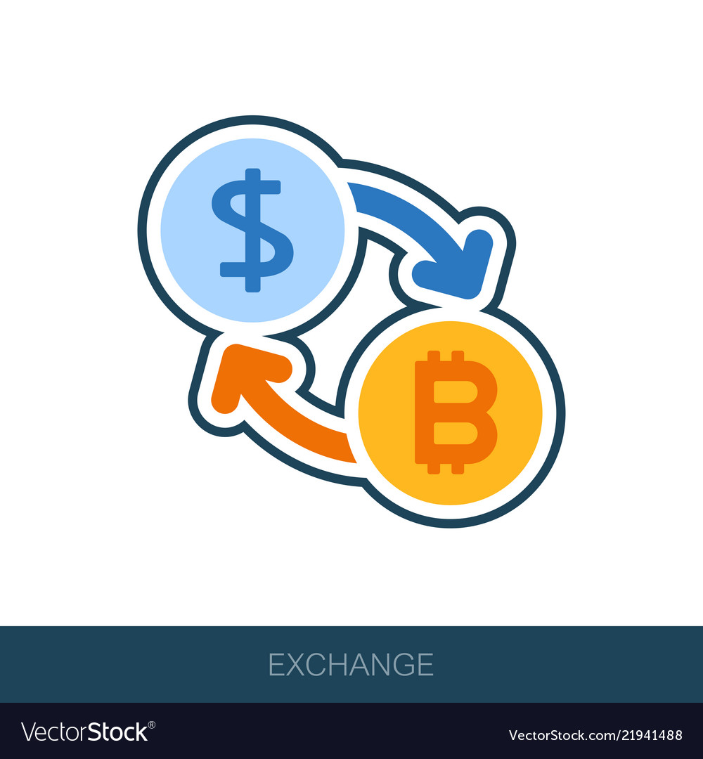Bitcoin To Dollar Exchange Icon Royalty Free Vector Image Icon Royalty Free Vector Image