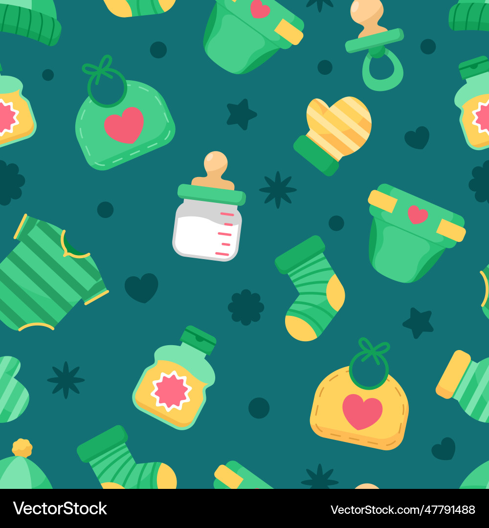 Clothes and baby equipment seamless pattern Vector Image