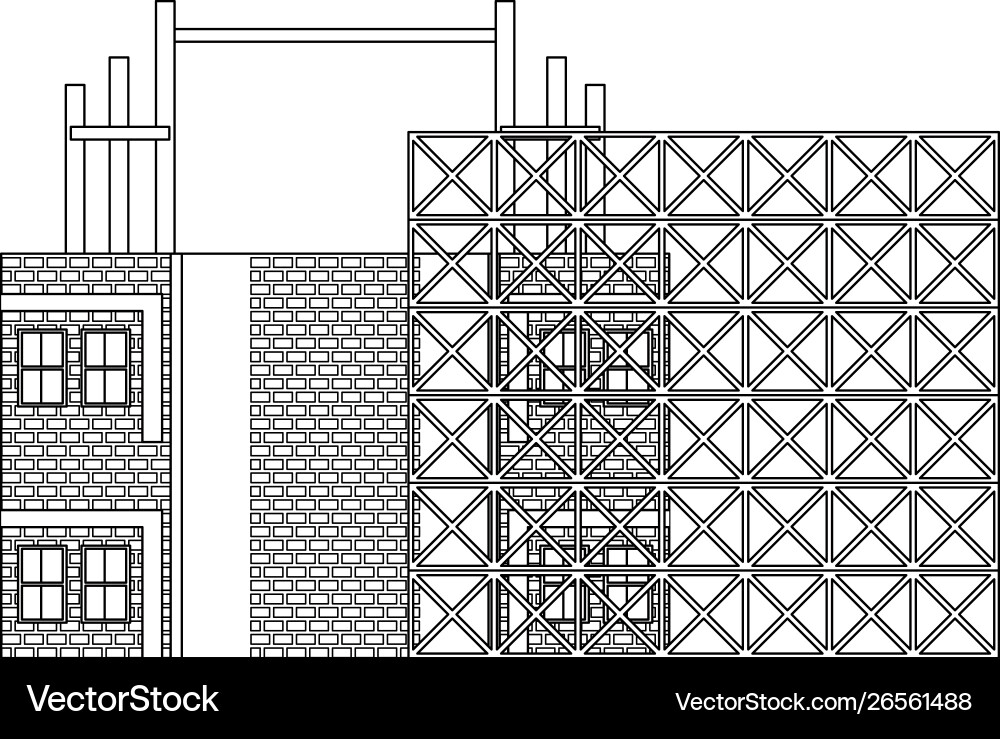 Structural Works Vector Construction architectural engineering work Vector Image