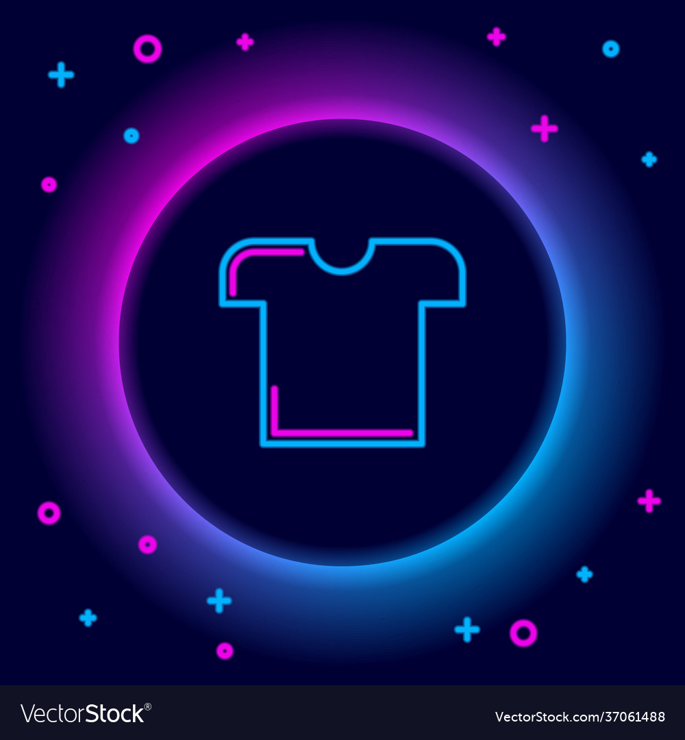 Glowing Neon Line T Shirt Icon Isolated On Black Vector Image