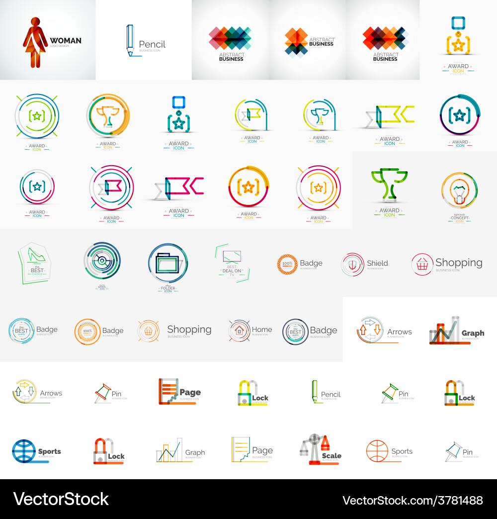 Logo mega collection Royalty Free Vector Image