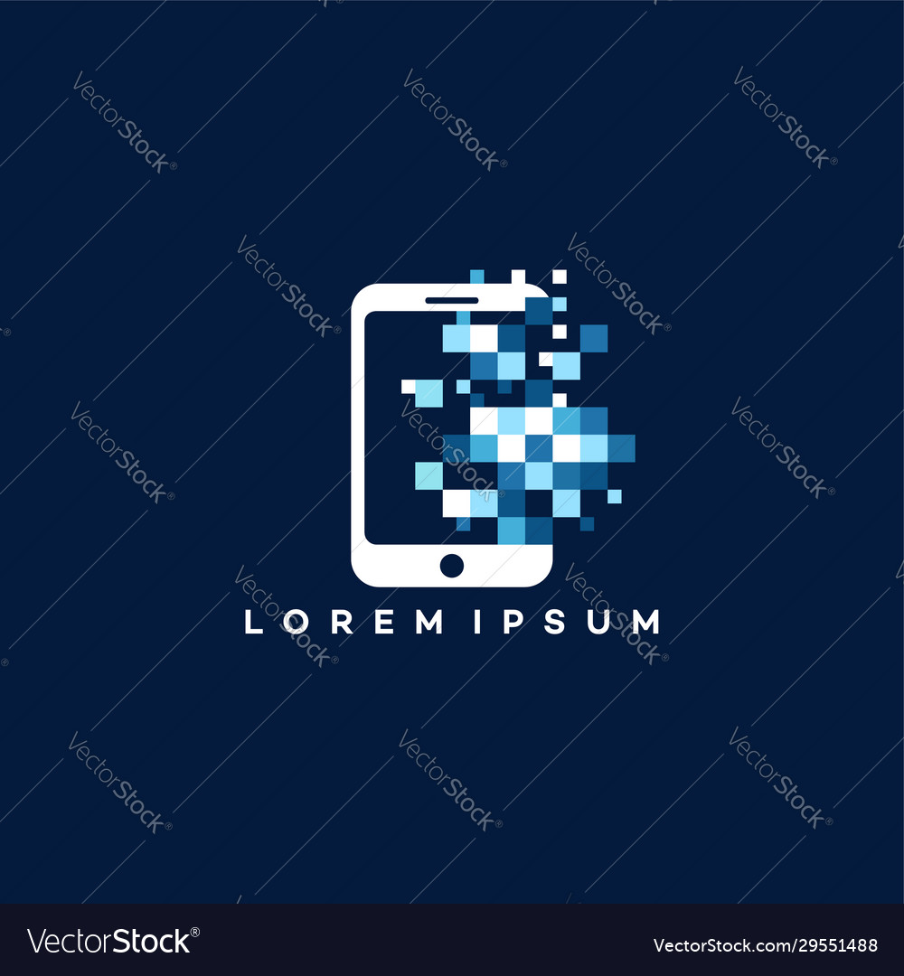 Pixel price tag logo online shop logo designs Vector Image