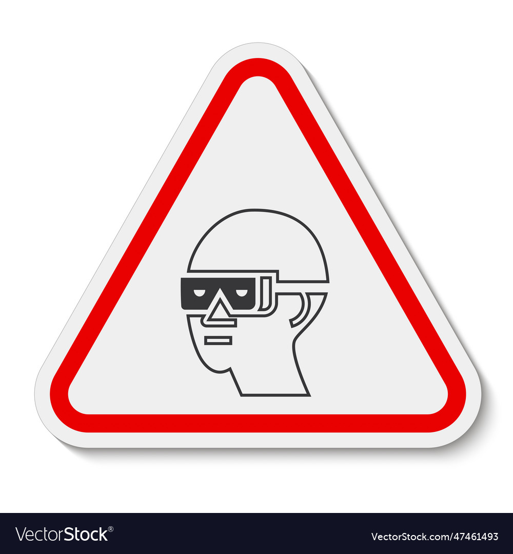 Caution sign eye protection required symbol Vector Image