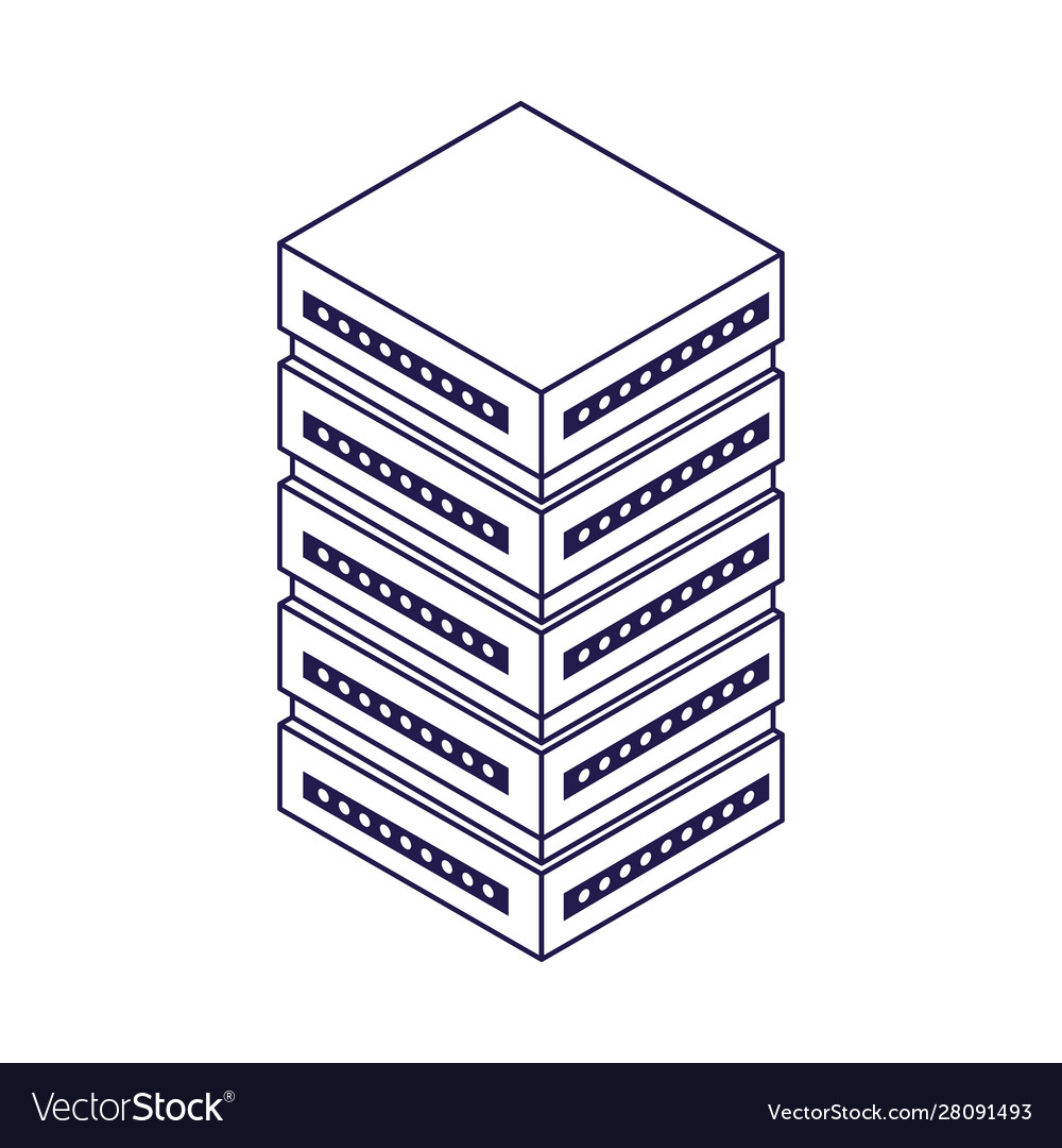 Data server center icon flat design Royalty Free Vector