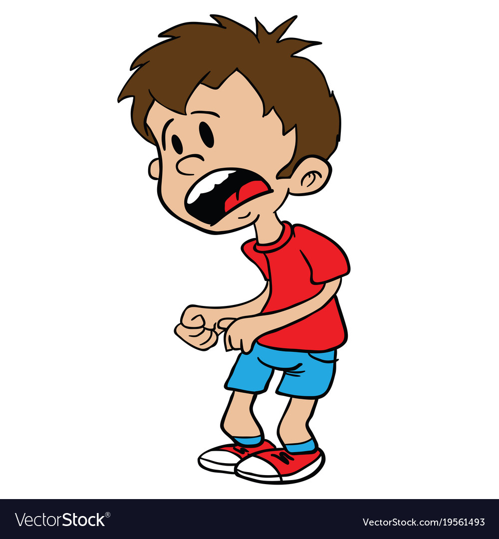 Little boy with scared face Royalty Free Vector Image