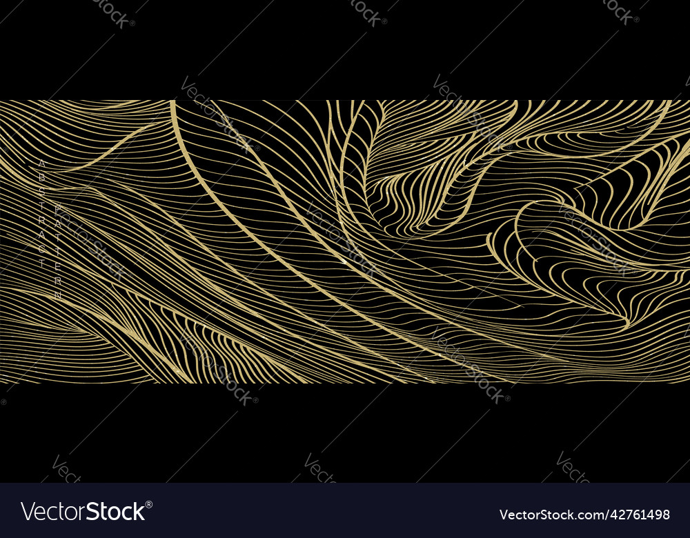 Abstract landscape background with black and gold vector image Abstract landscape background with black and gold