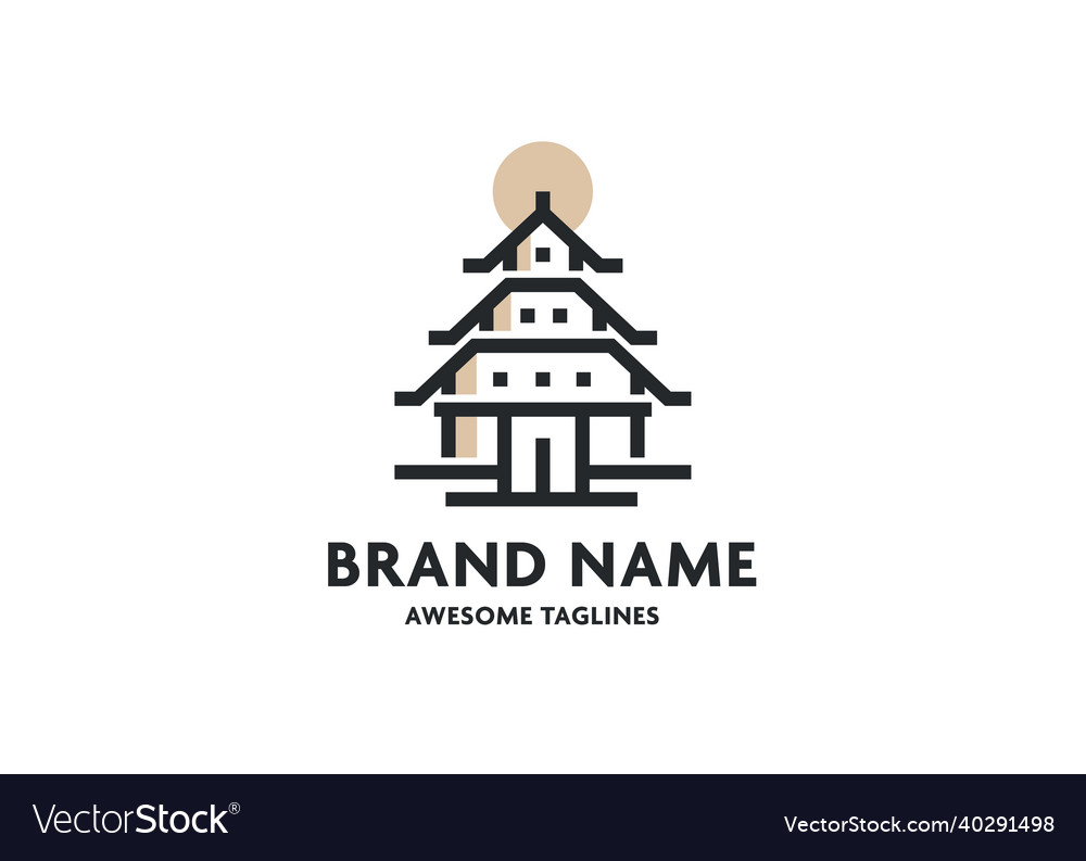 Asian architecture logo Royalty Free Vector Image