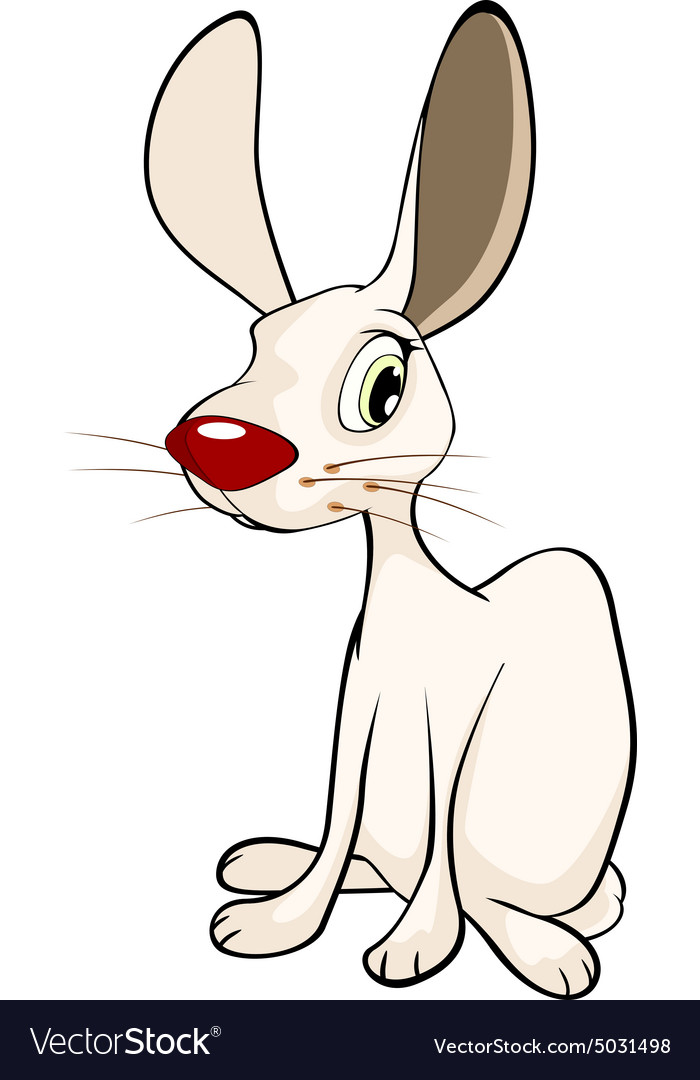 Cartoon white rabbit Royalty Free Vector Image