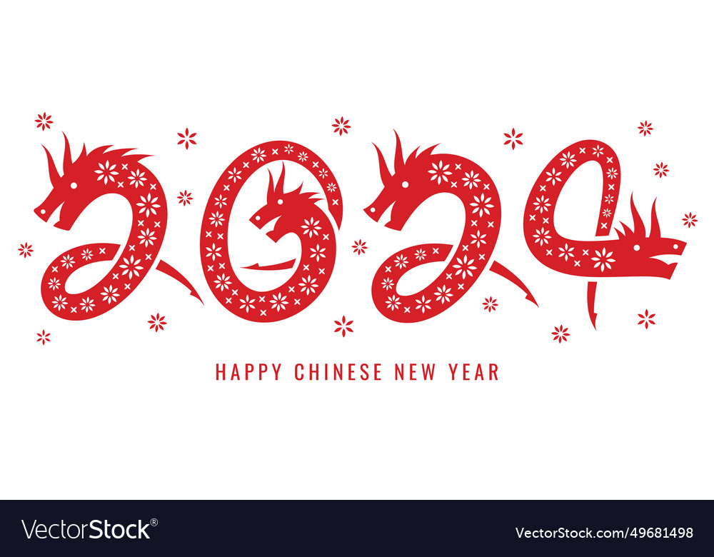 Chinese new year 2024 - the year of the dragon Vector Image