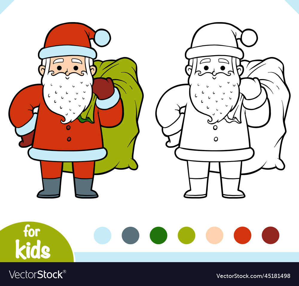 Coloring book santa claus Royalty Free Vector Image