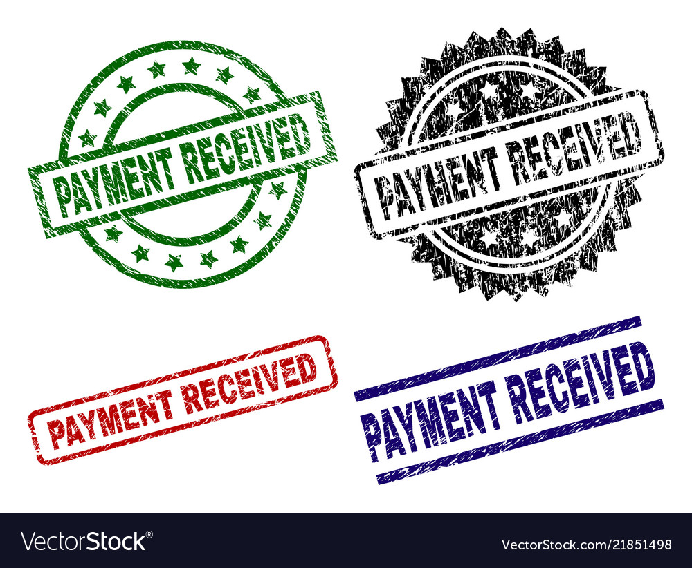 Damaged textured payment received seal stamps Vector Image