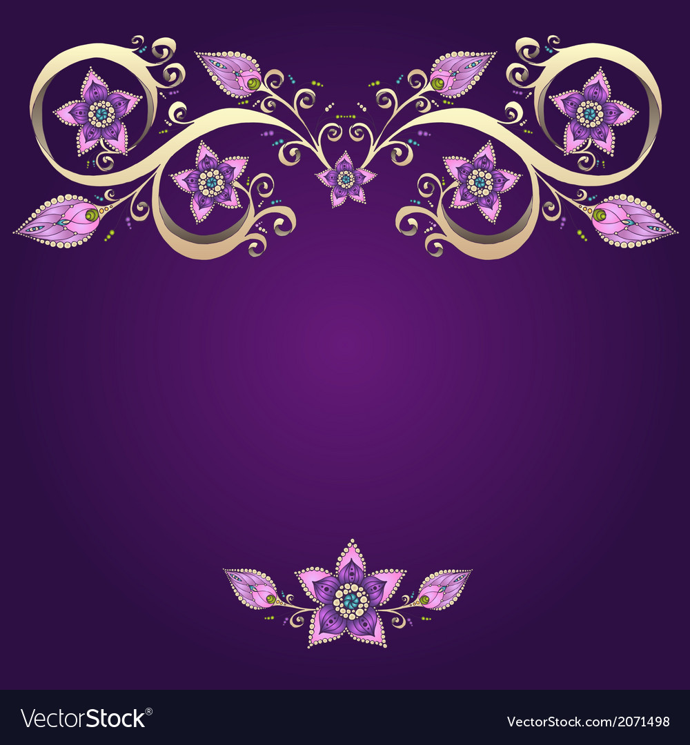 Decorative floral background with flowers Vector Image