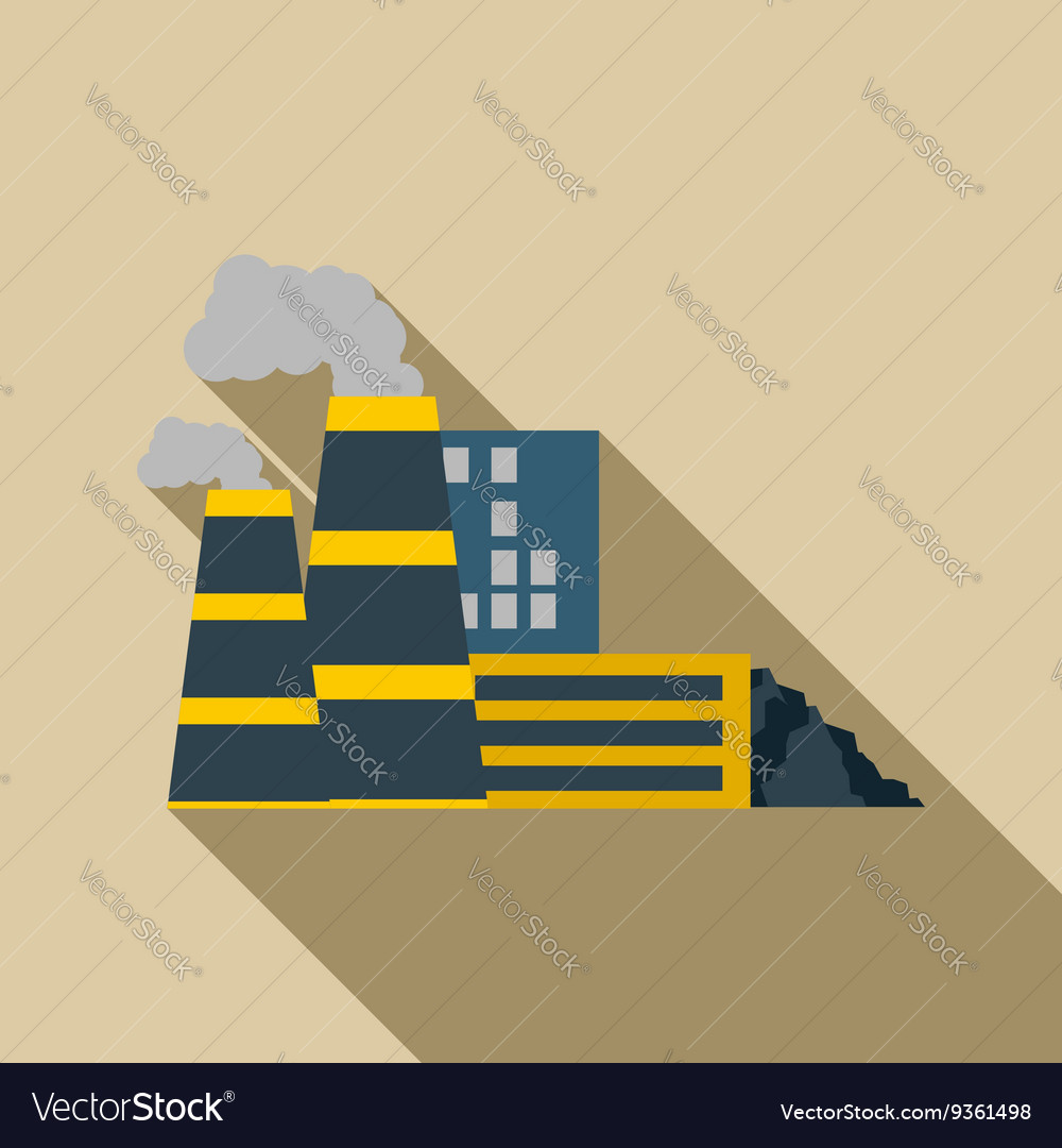 Mining processing plant icon flat style Royalty Free Vector