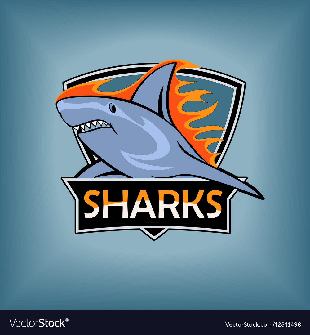 Sharks logo emblem for a sport team