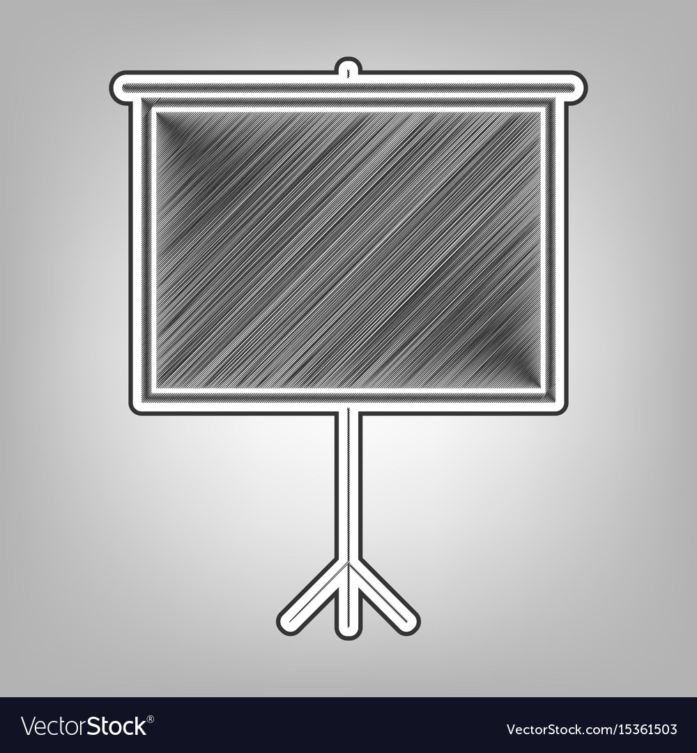 Blank projection screen pencil sketch Royalty Free Vector