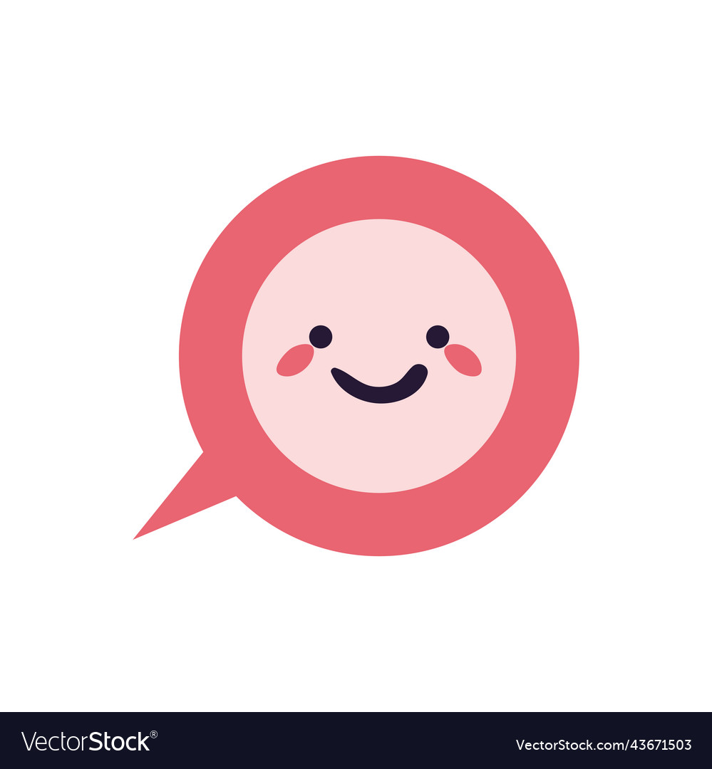 Bubble happy emoji smiling Royalty Free Vector Image