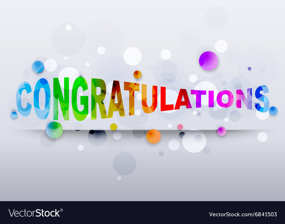 Congratulations rainbow text Royalty Free Vector Image