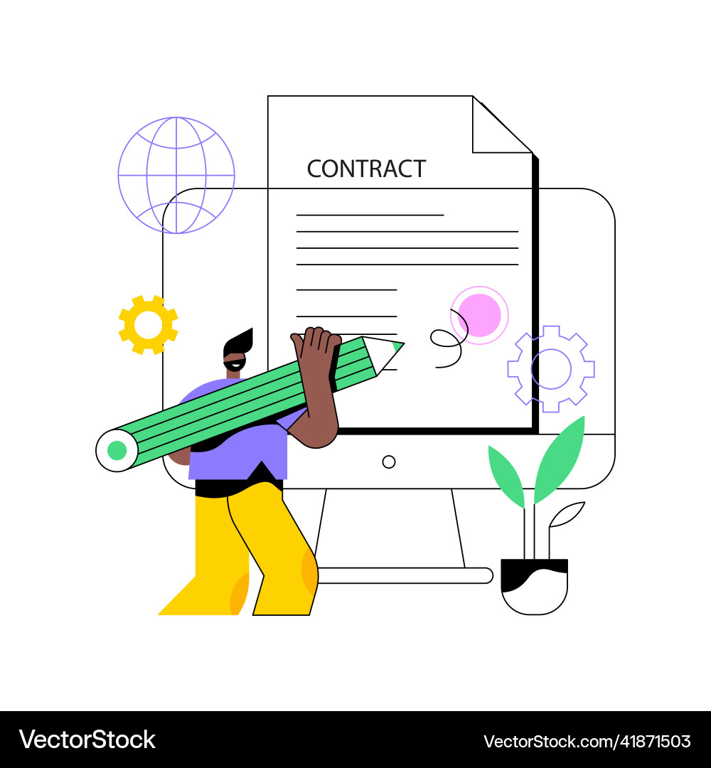 Electronic contract abstract concept Royalty Free Vector