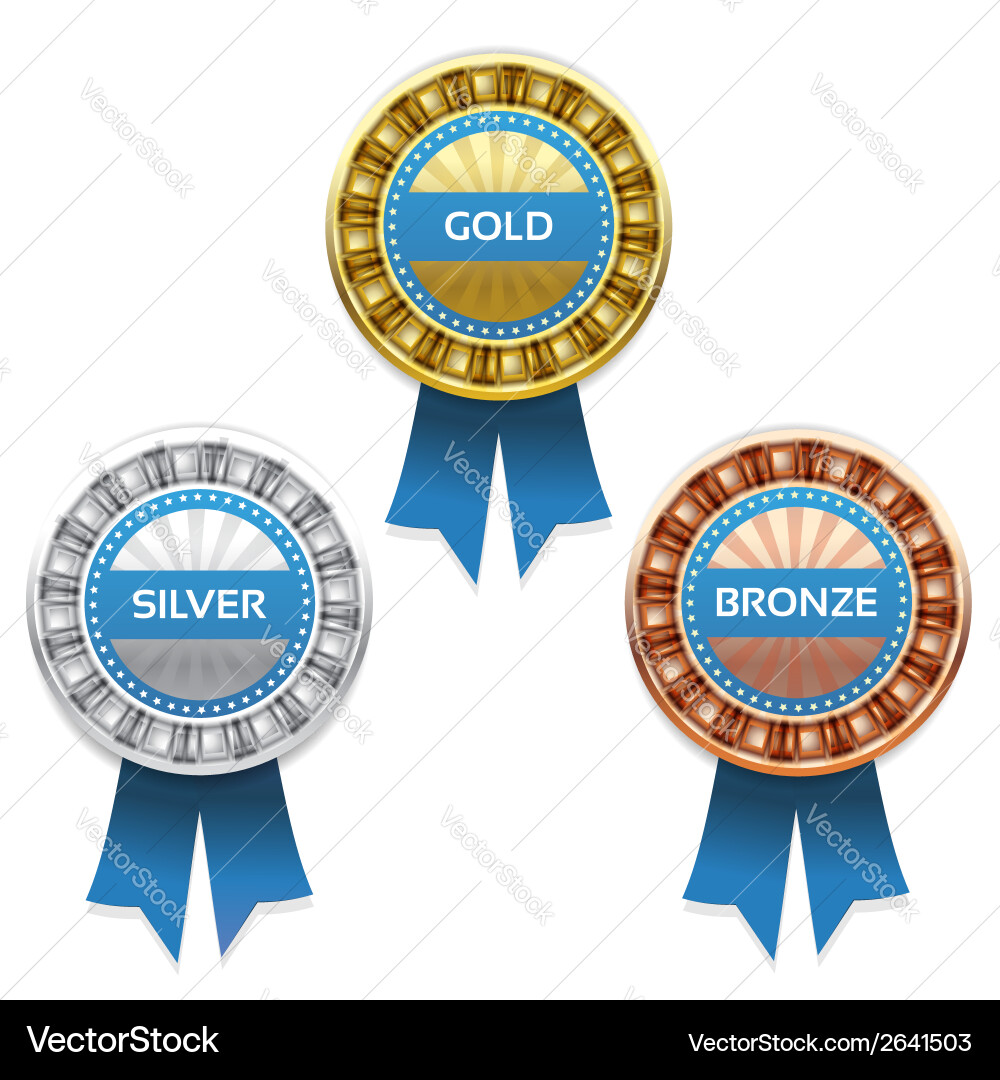 Gold silver and bronze awards eps 10 Royalty Free Vector