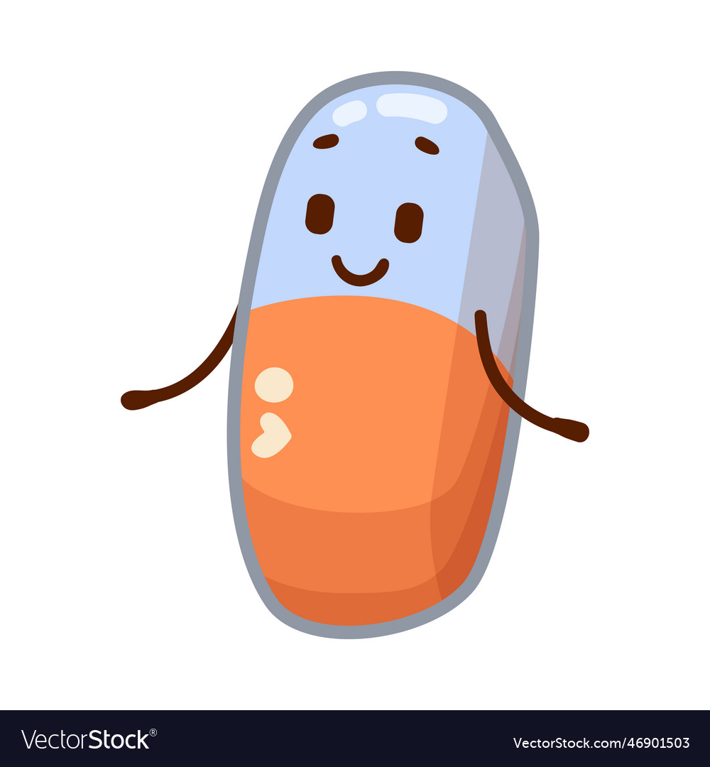 Happy eraser smiling Royalty Free Vector Image