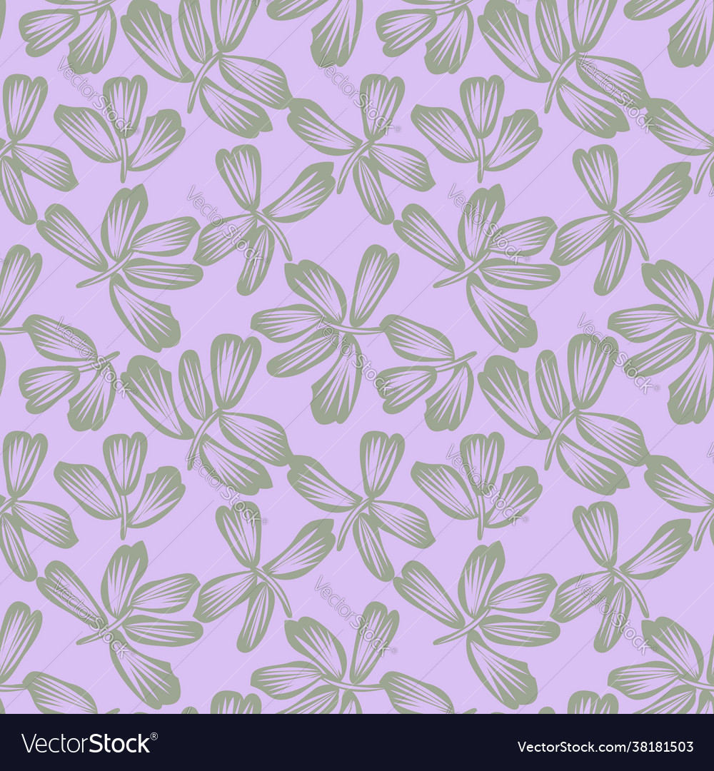 Purple floral brush strokes seamless pattern Vector Image