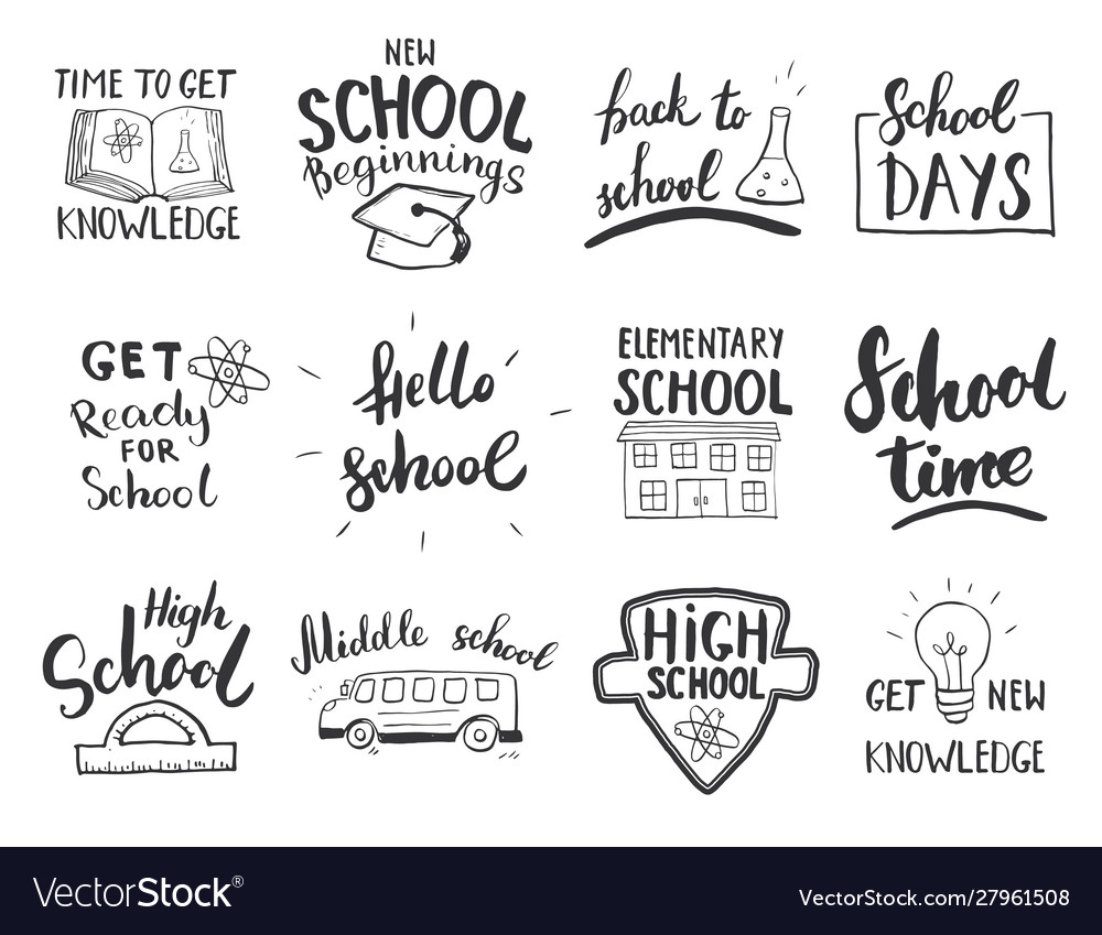 Back to school handwritten lettering text. Label calligraphy vector  illustration 364751 Vector Art at Vecteezy