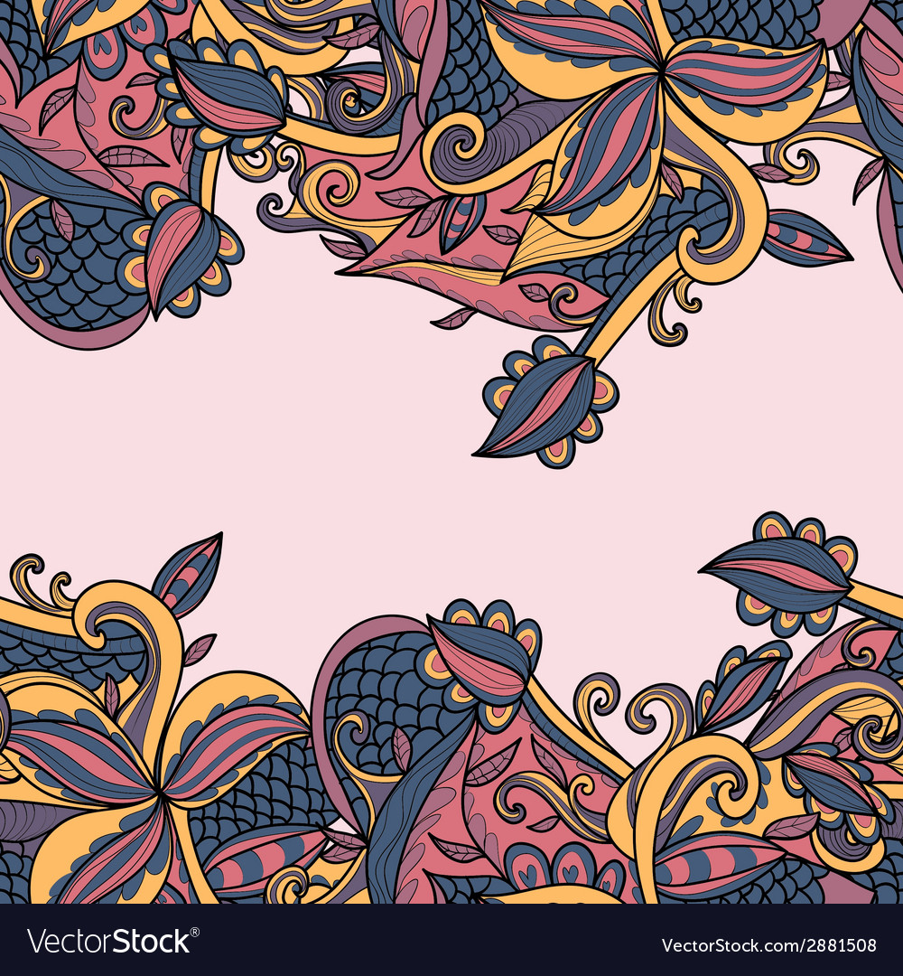 Border with abstract hand-drawn pattern Royalty Free Vector