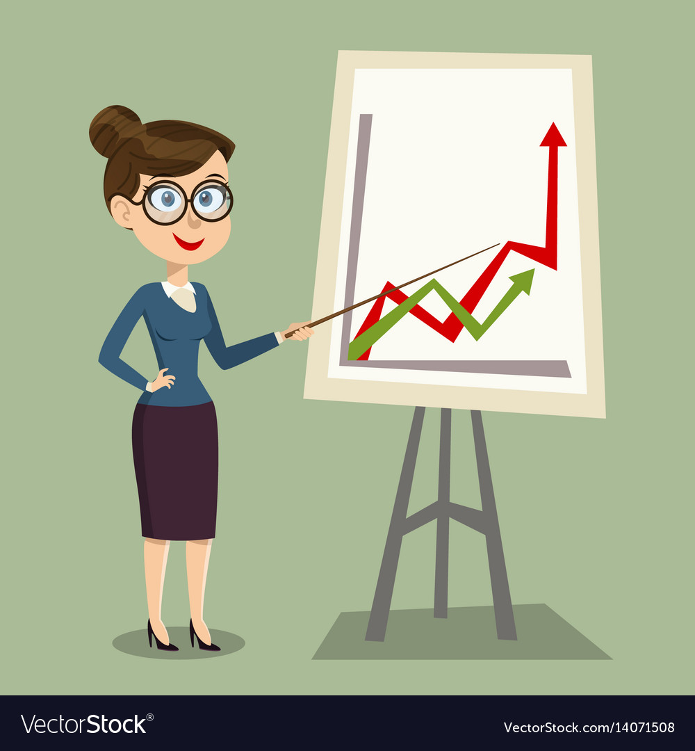 Cartoon smiling female teacher with pointer Vector Image Cartoon smiling female teacher with pointer Vector Image