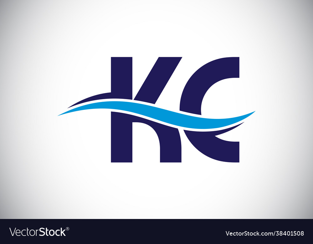 Initial kc letter logo with creative modern Vector Image