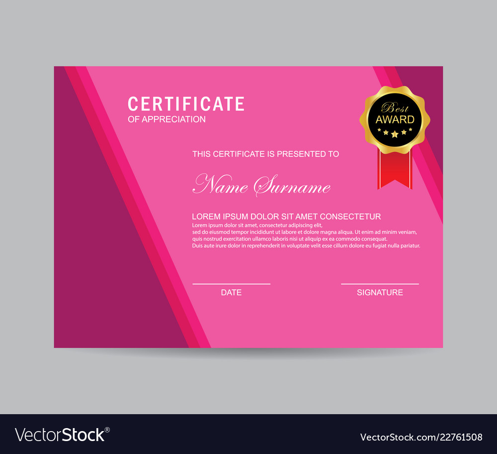 Modern certificate template Royalty Free Vector Image