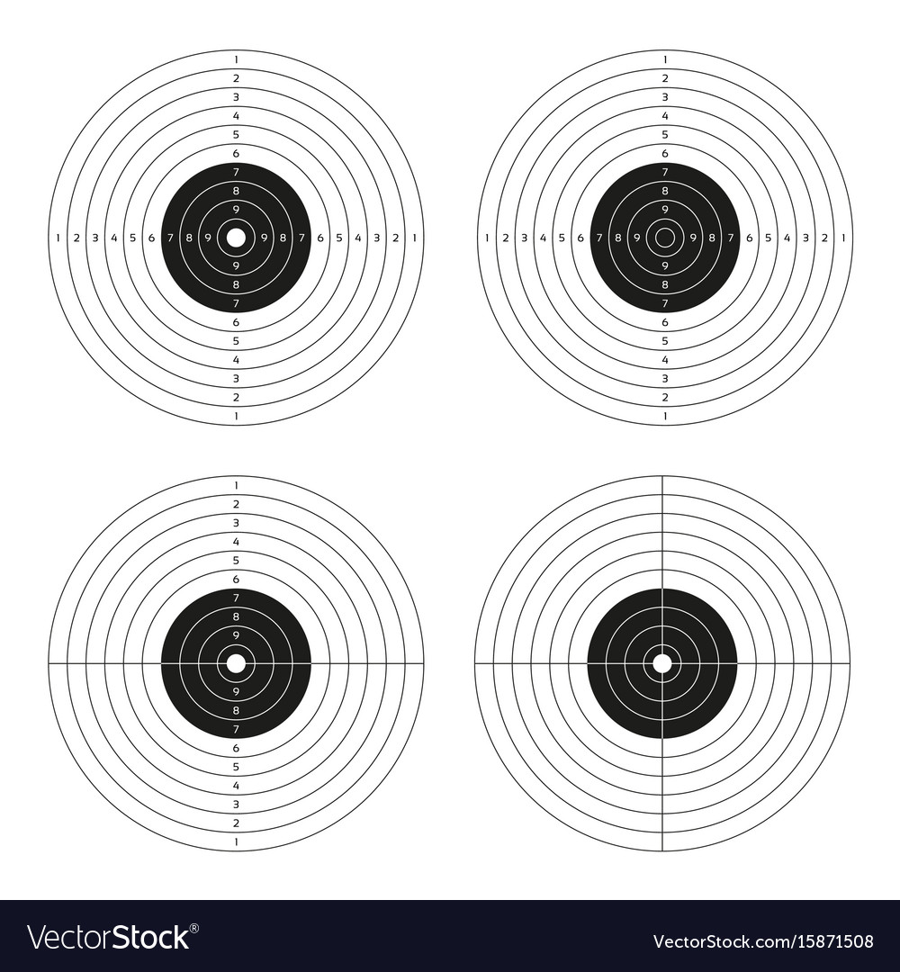 Set Shooting Targets Blank Pistol Template Vector Image