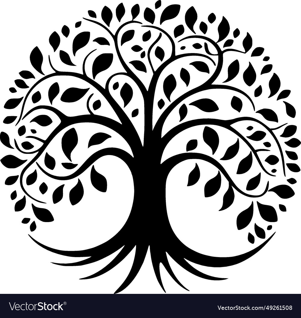 Tree - Black And White Royalty Free Vector Image