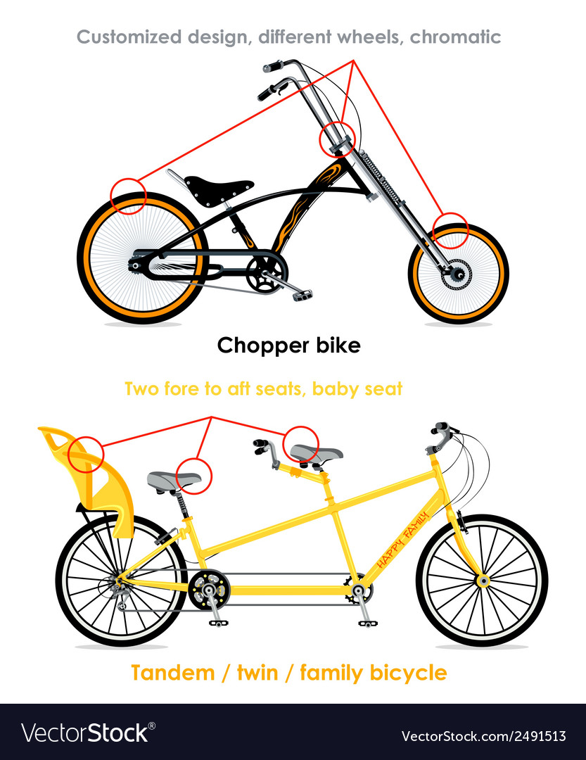 Bicycle types set III Royalty Free Vector Image