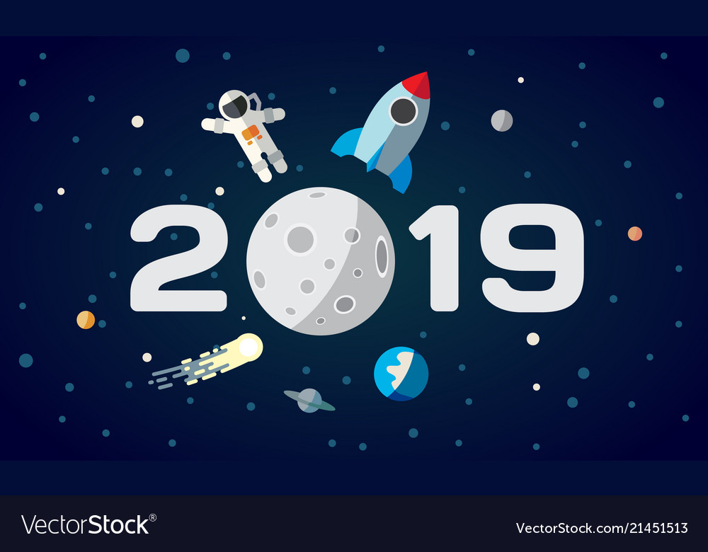 flat space theme for calendar royalty free vector image calendar theme