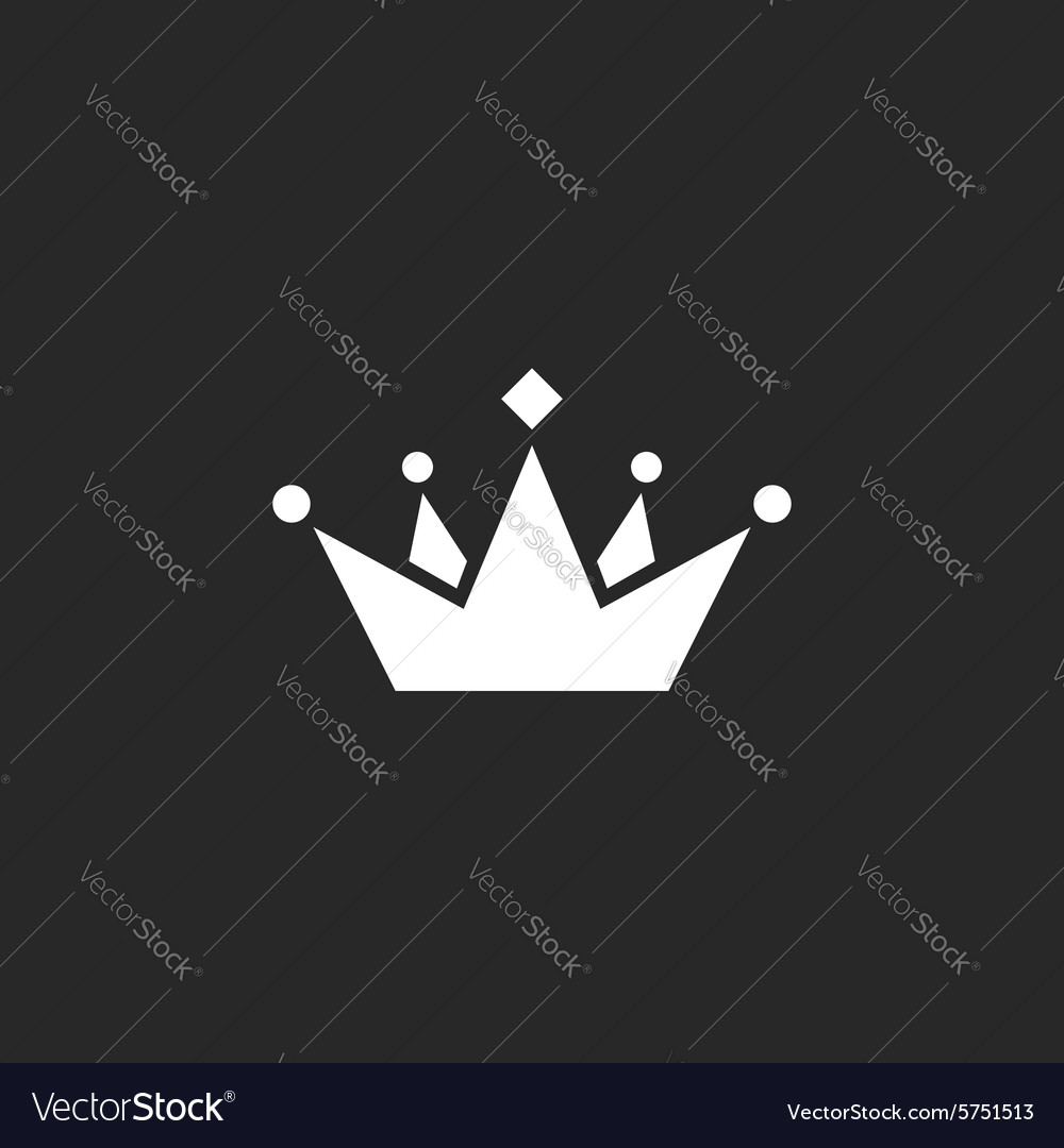 Mockup crown logo or icon black and white template