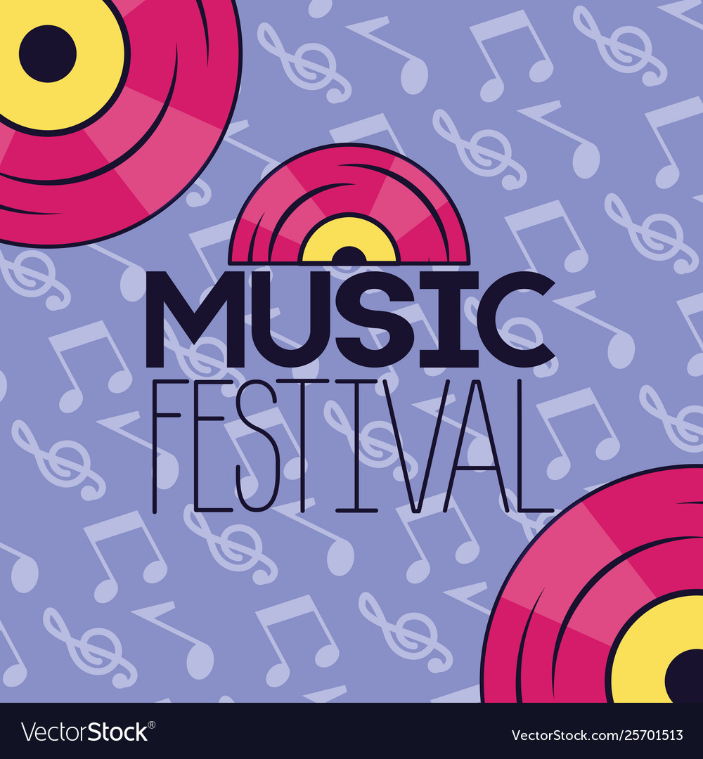 Music festival notes background Royalty Free Vector Image