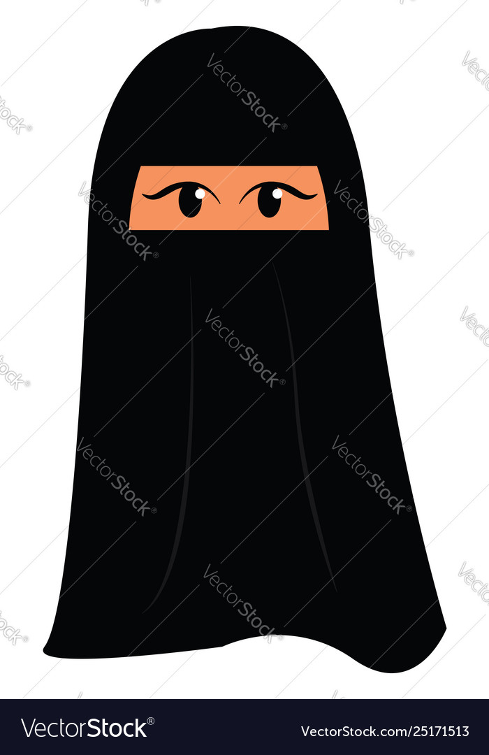 Muslim woman with burqa on white background Vector Image Muslim woman with burqa on white background Vector Image