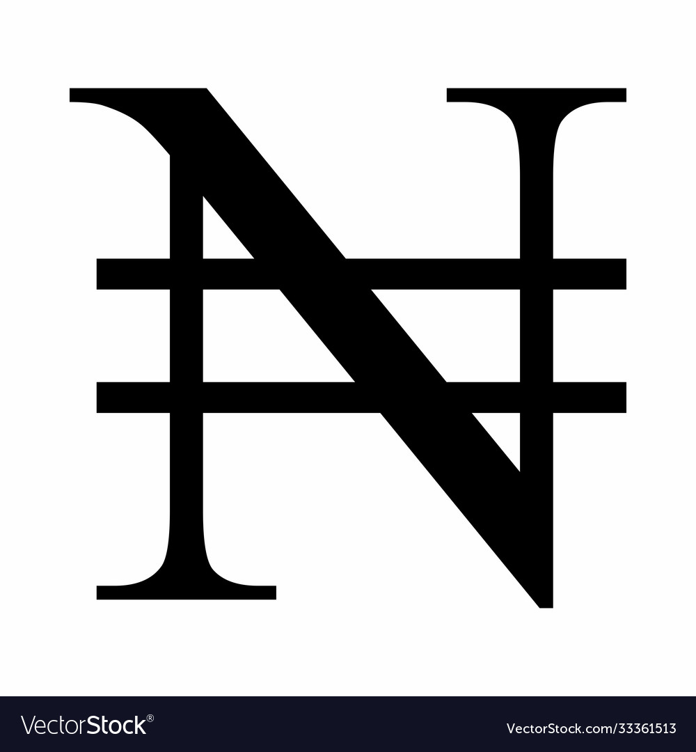 Nigerian Naira Currency Symbol Royalty Free Vector Image