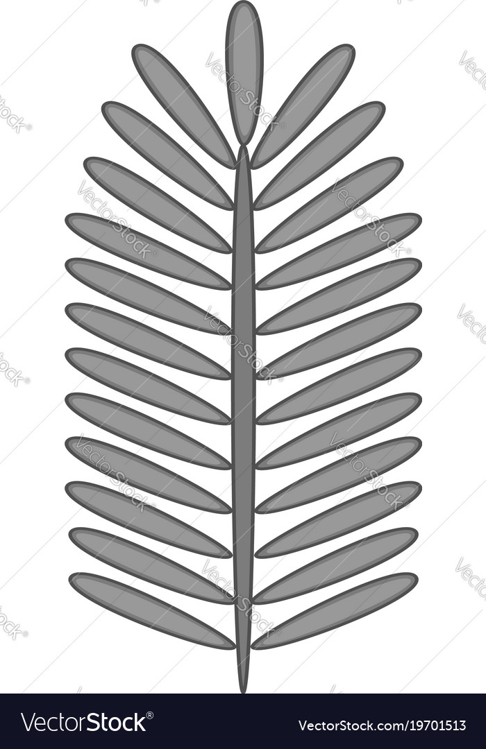 Paripinnate leaf icon monochrome Royalty Free Vector Image