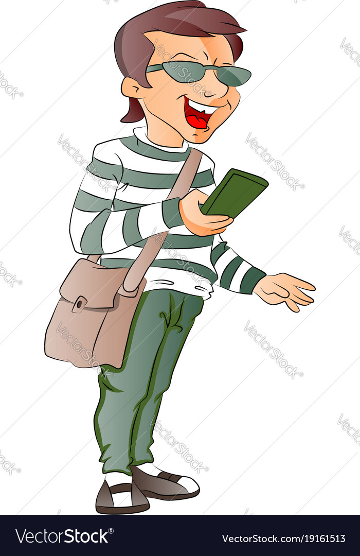 Person holding a cellphone Royalty Free Vector Image