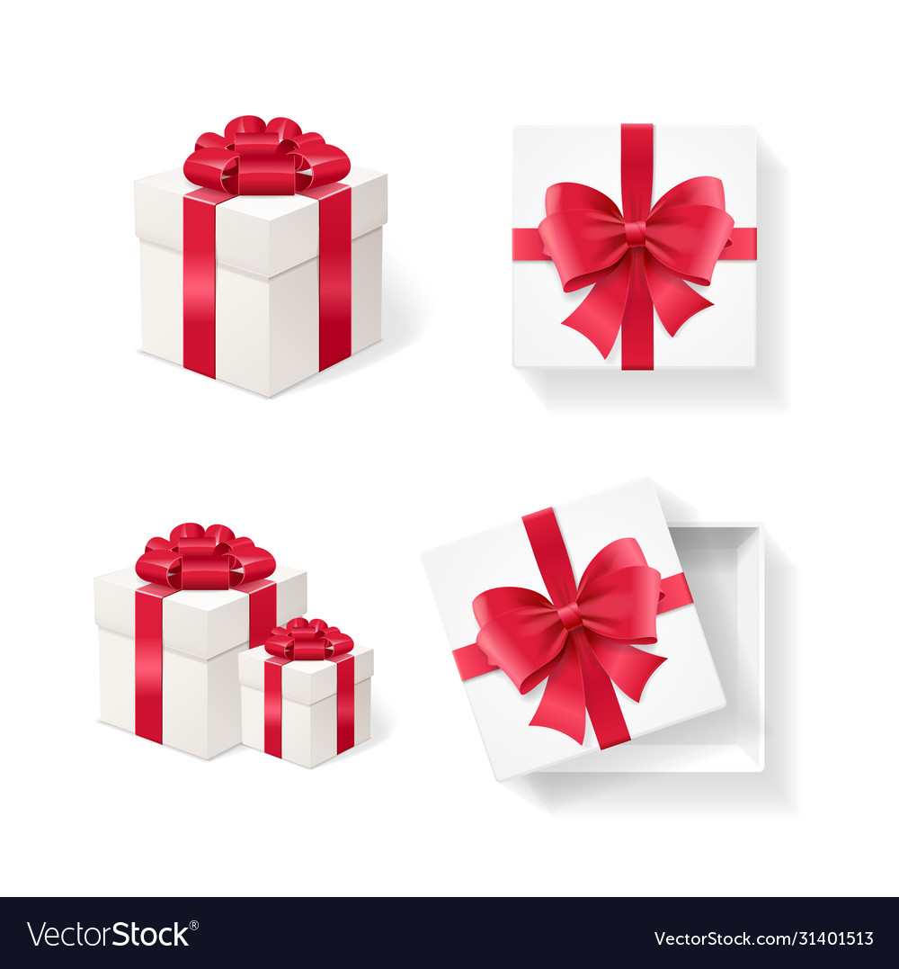 Realistic detailed 3d empty boxes set Royalty Free Vector