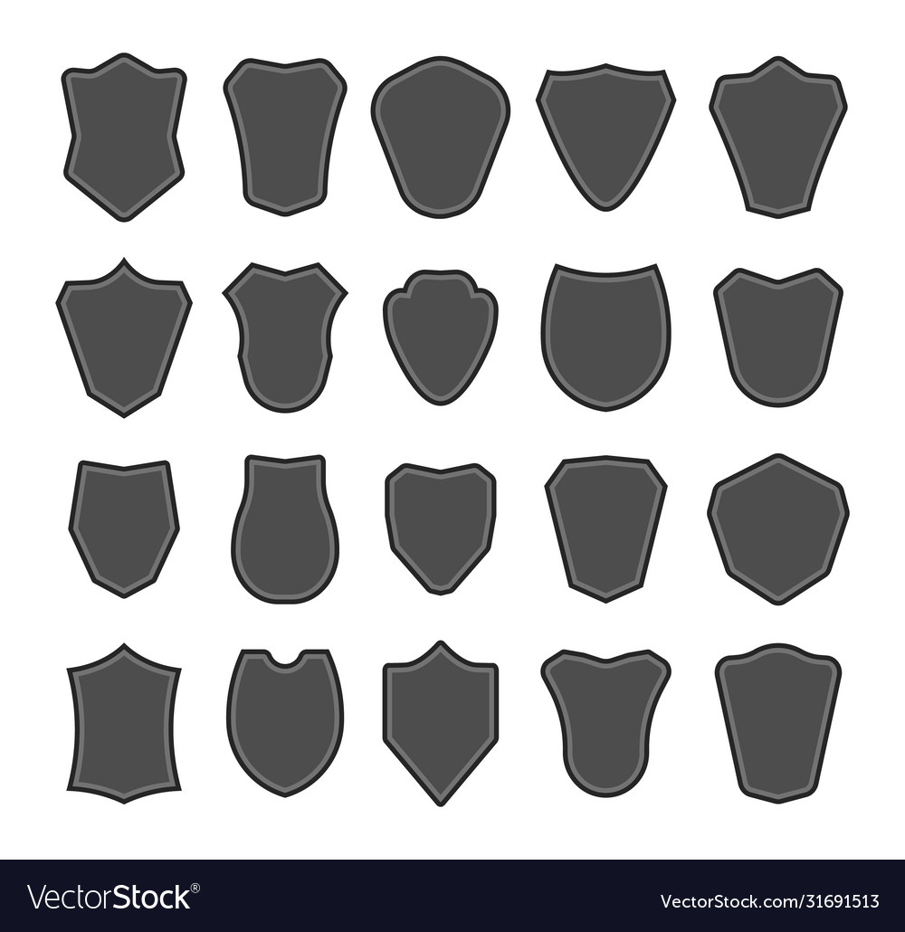 Set shield blank Royalty Free Vector Image - VectorStock