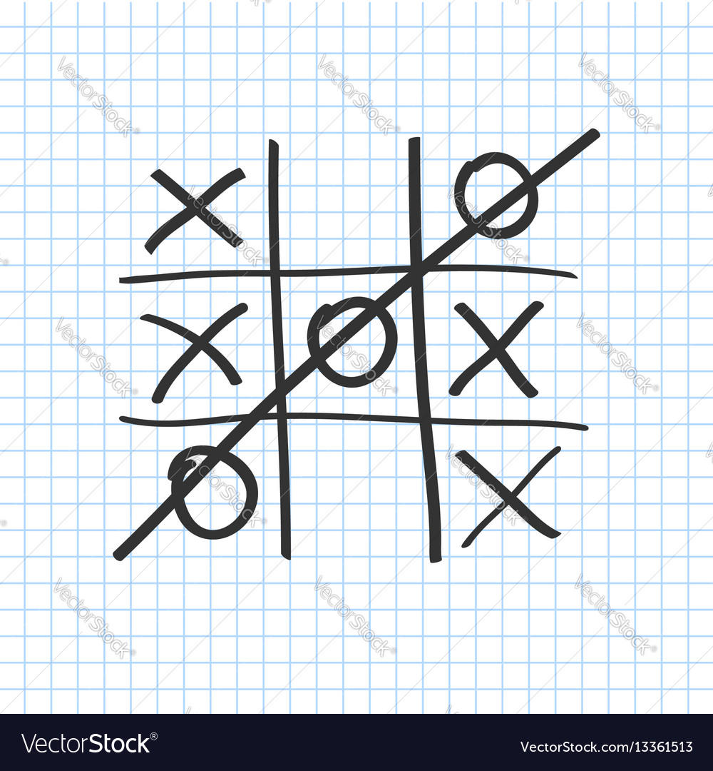 Noughts E Cruzes Ou Tic Tac Toe Jogo Ilustração Vetorial. Royalty Free SVG,  Cliparts, Vetores, e Ilustrações Stock. Image 92203935