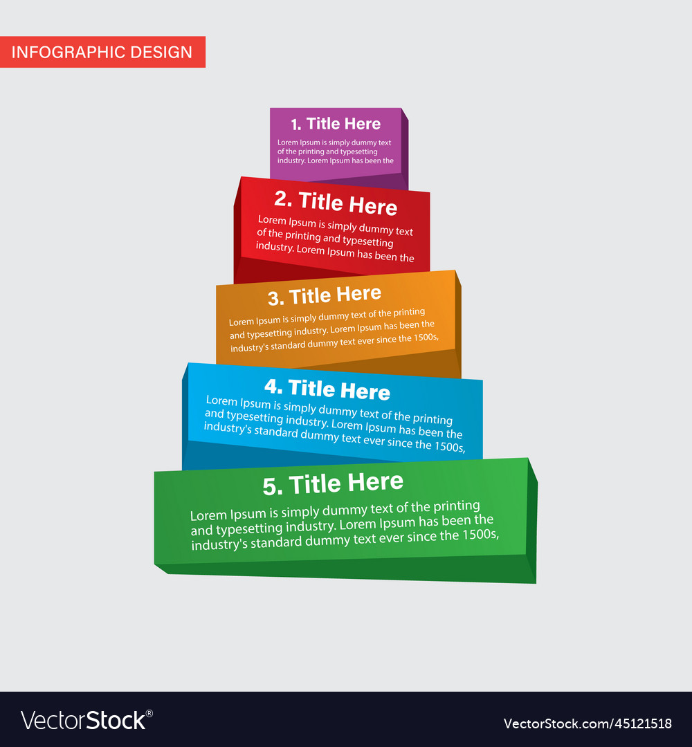 3d box shape infographic template Royalty Free Vector Image