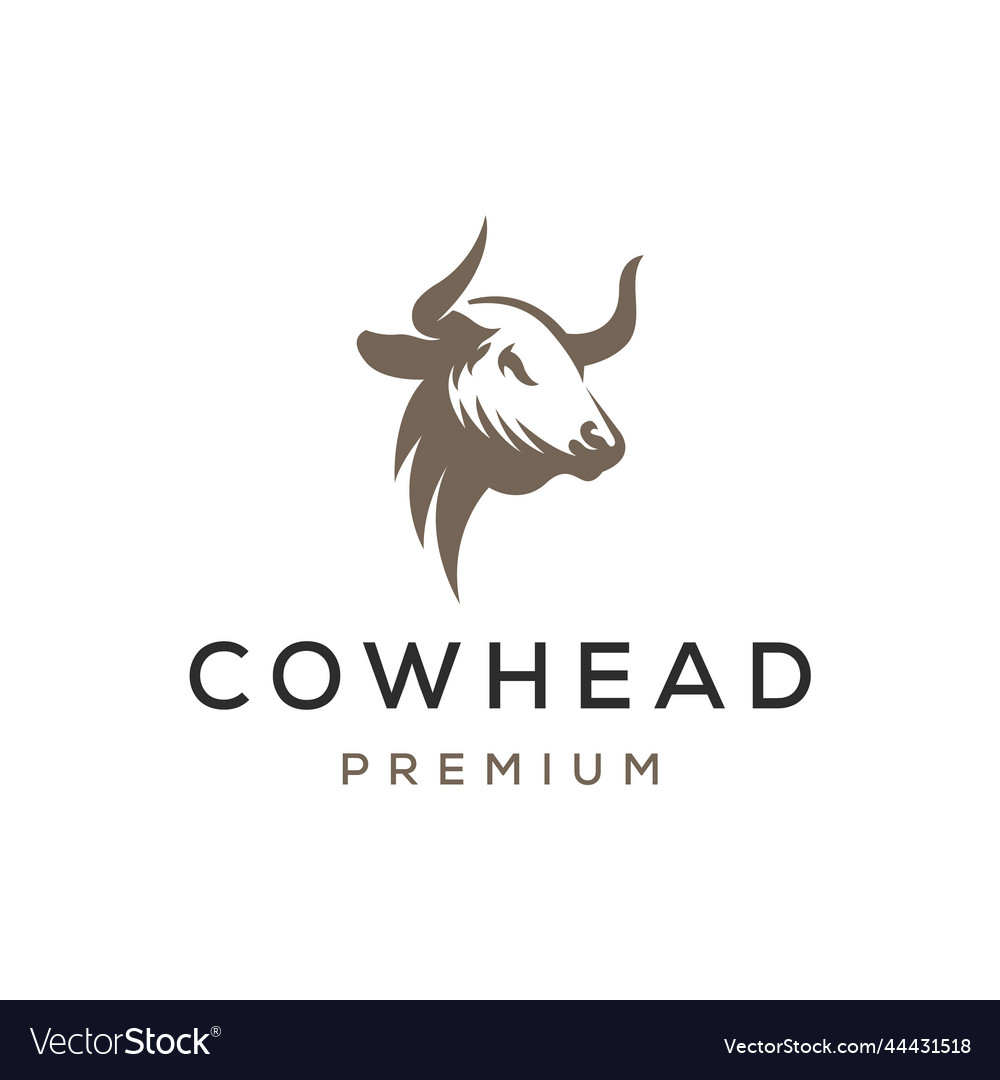 Cow head logo farm animal livestock logo design Vector Image